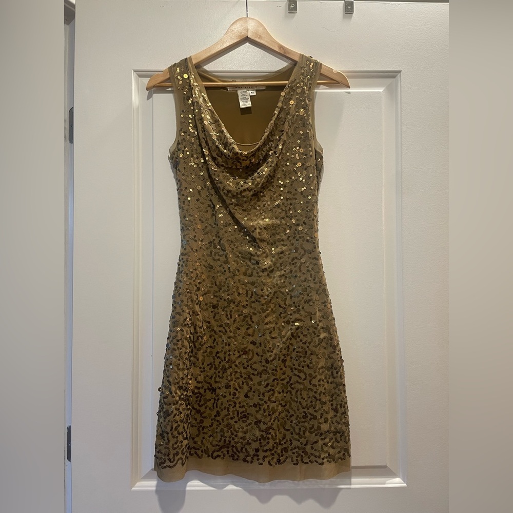 Gold sequin max studio mini dress XS